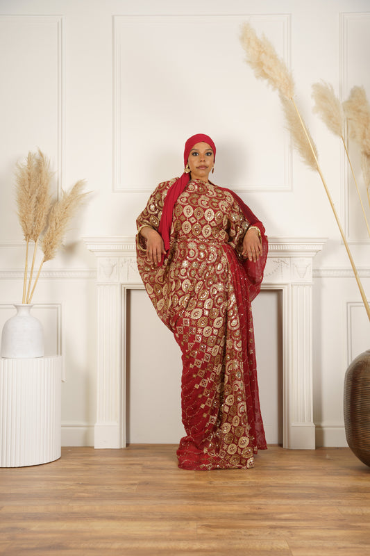 Dirac Saree (Maroon)