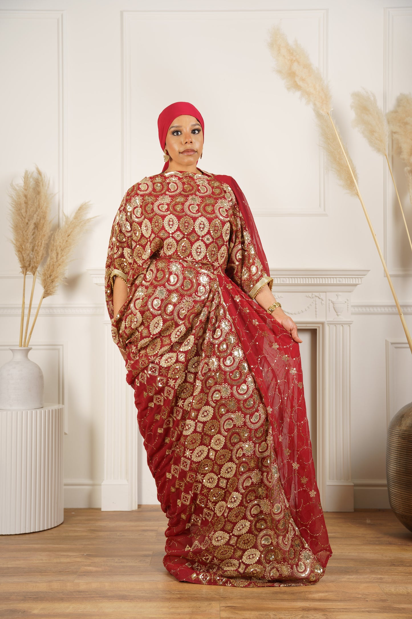 Dirac Saree (Maroon)