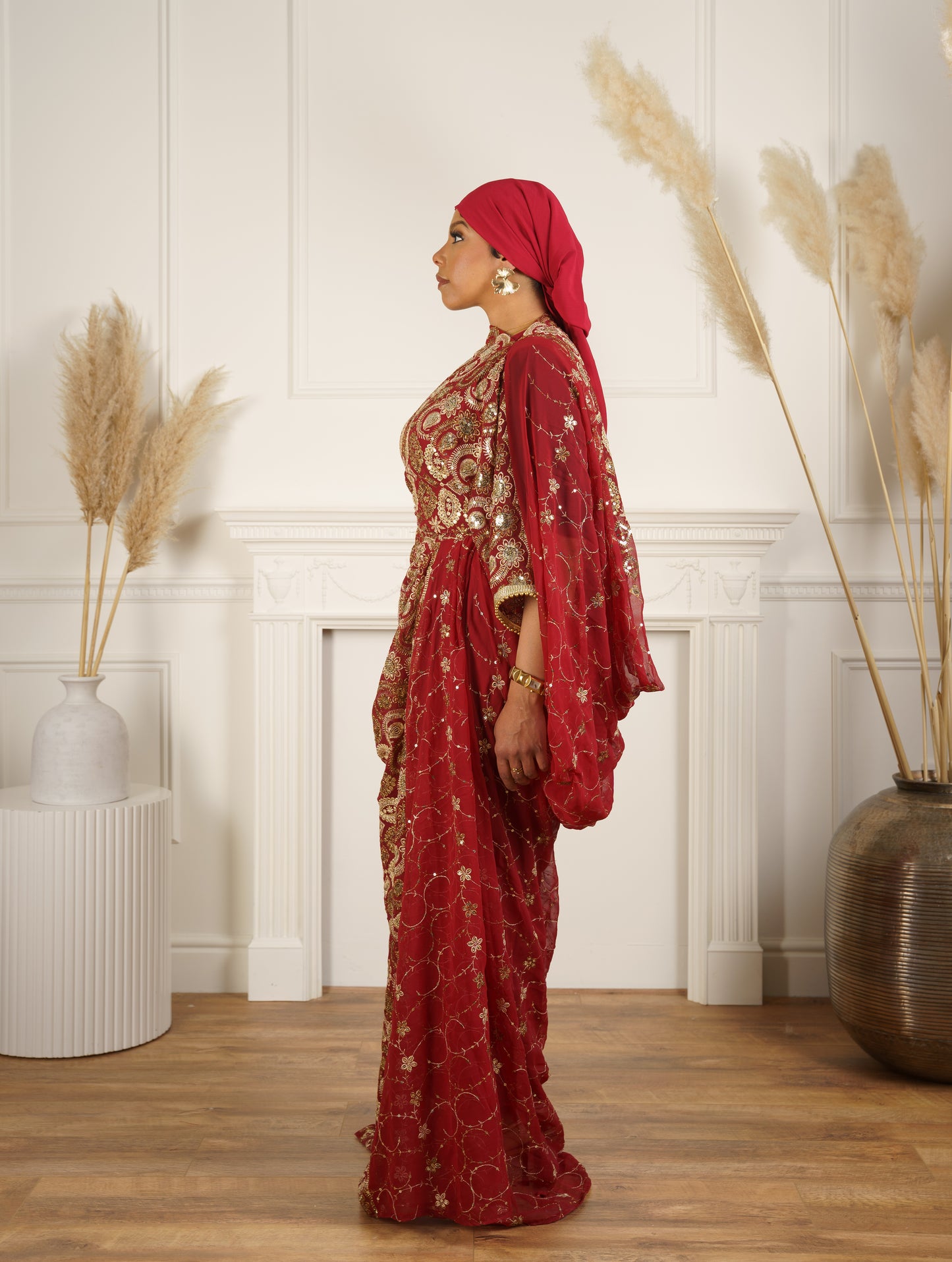 Dirac Saree (Maroon)