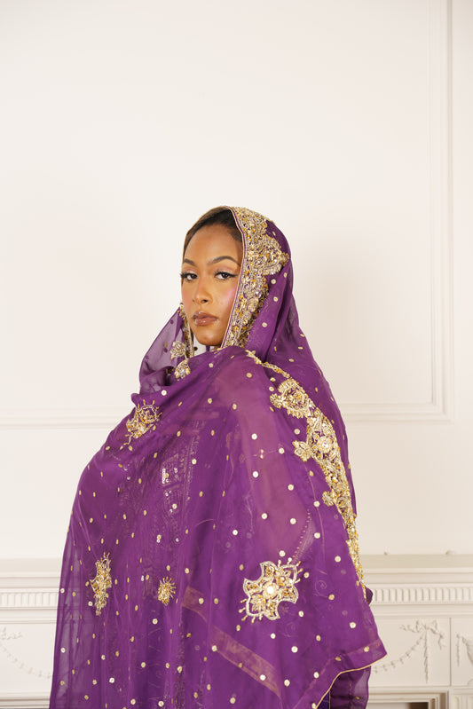 Royal Purple Bridal Hijab