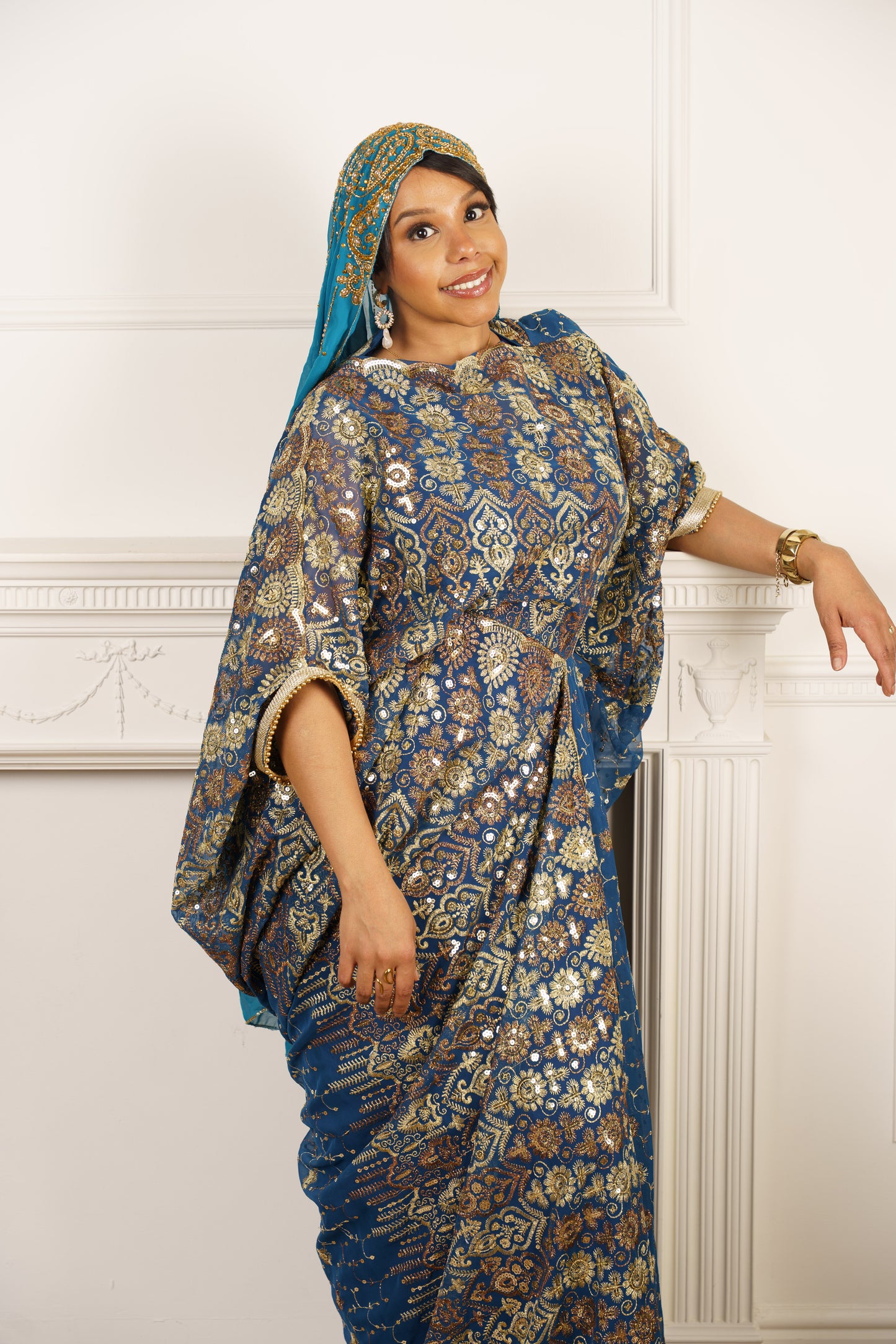 Dirac Saree (Ocean Teal)