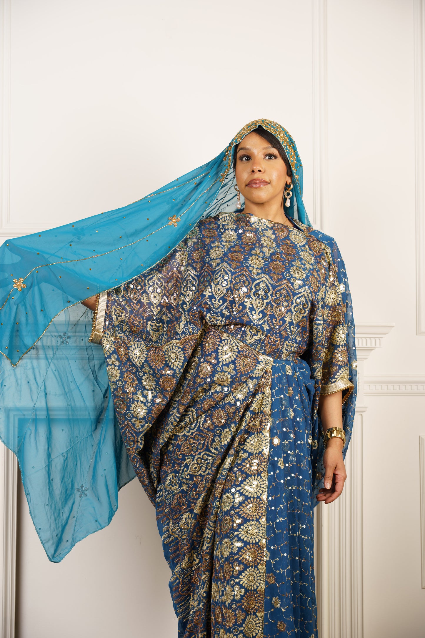 Dirac Saree (Ocean Teal)