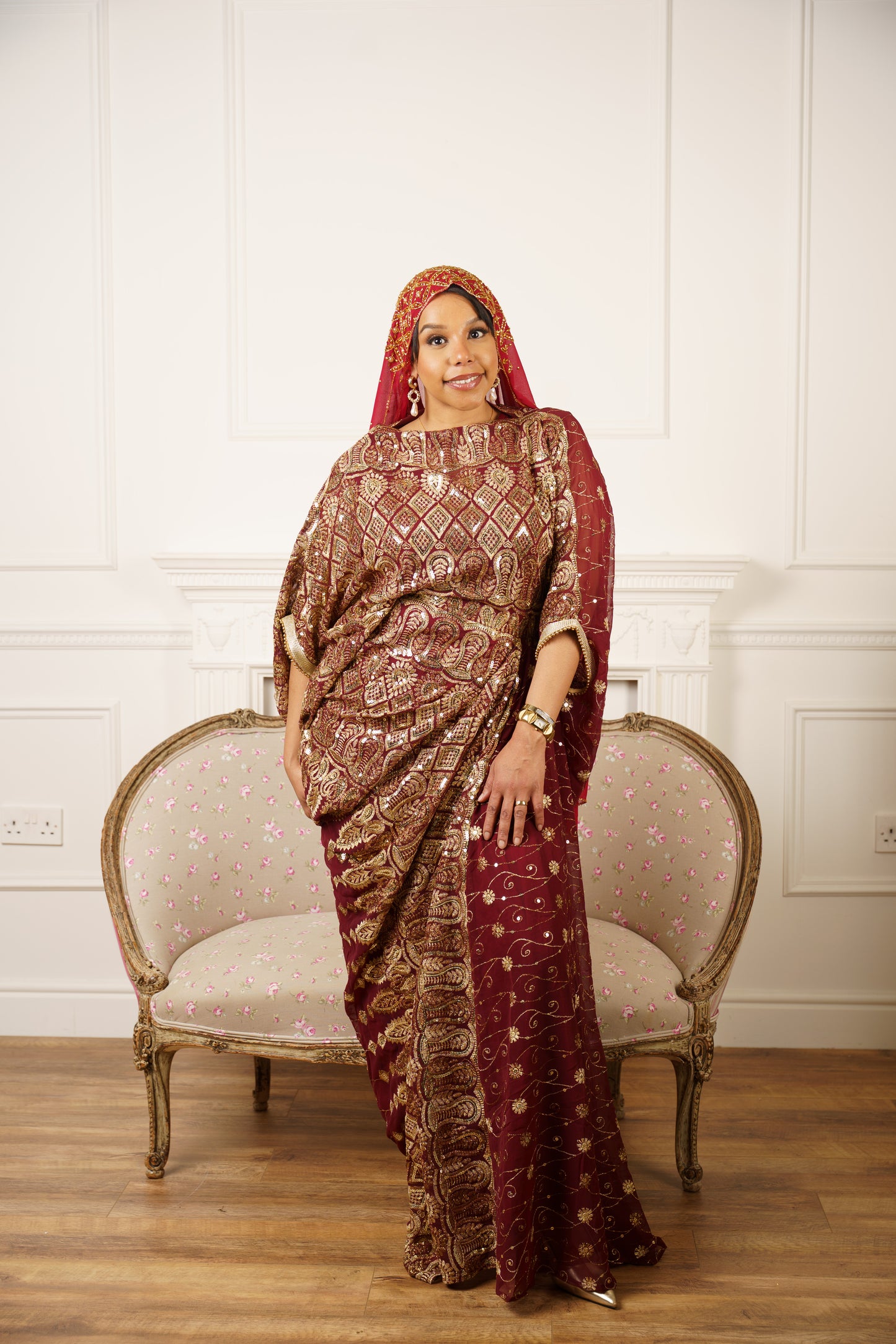 Dirac Saree (Royal Maroon)