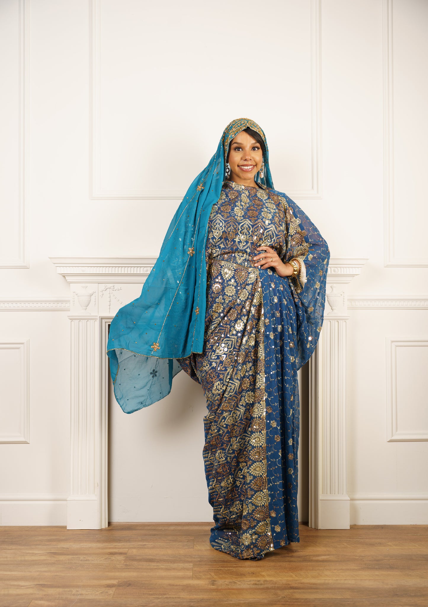 Dirac Saree (Ocean Teal)
