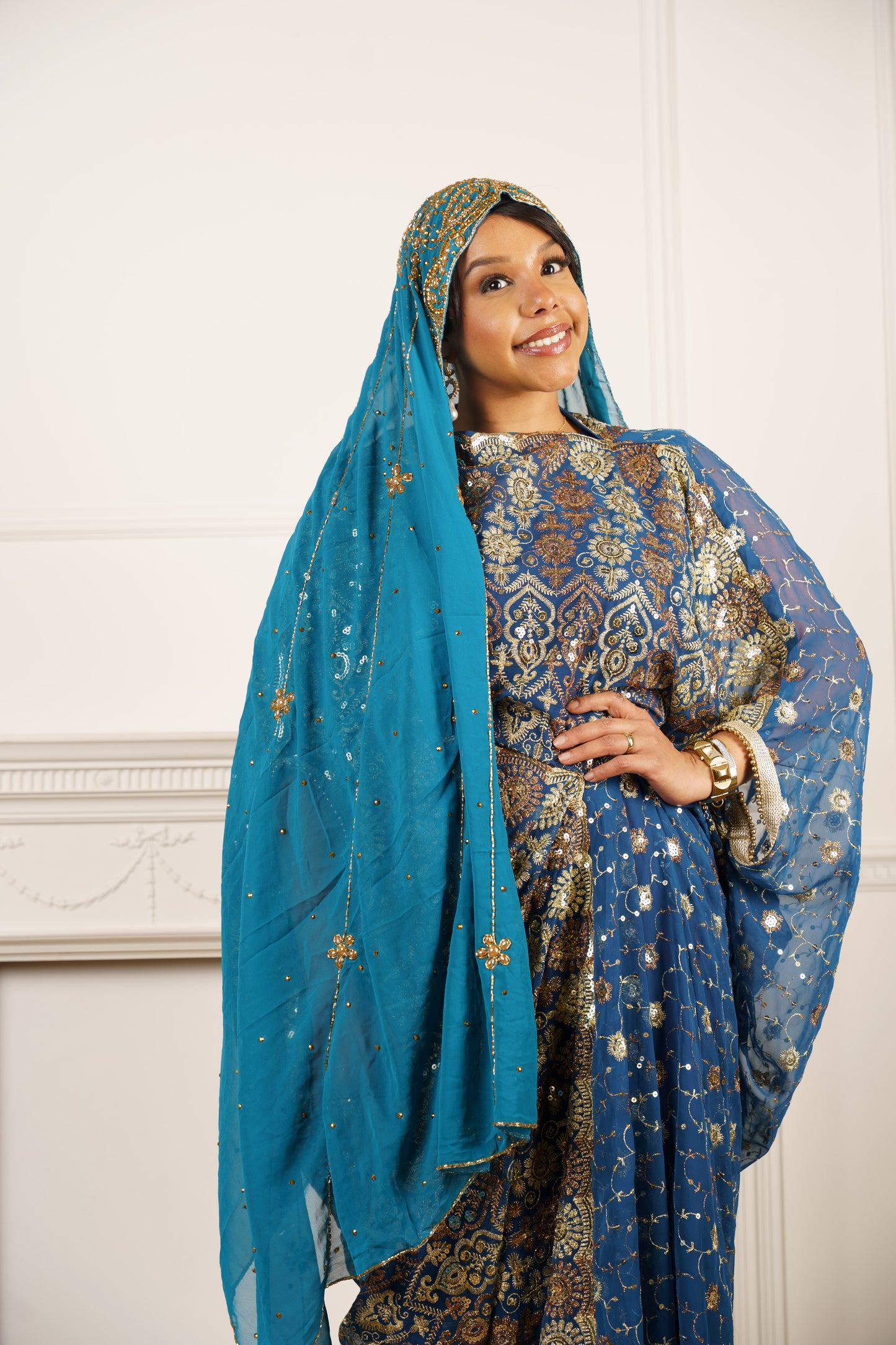 Dirac Saree (Ocean Teal)