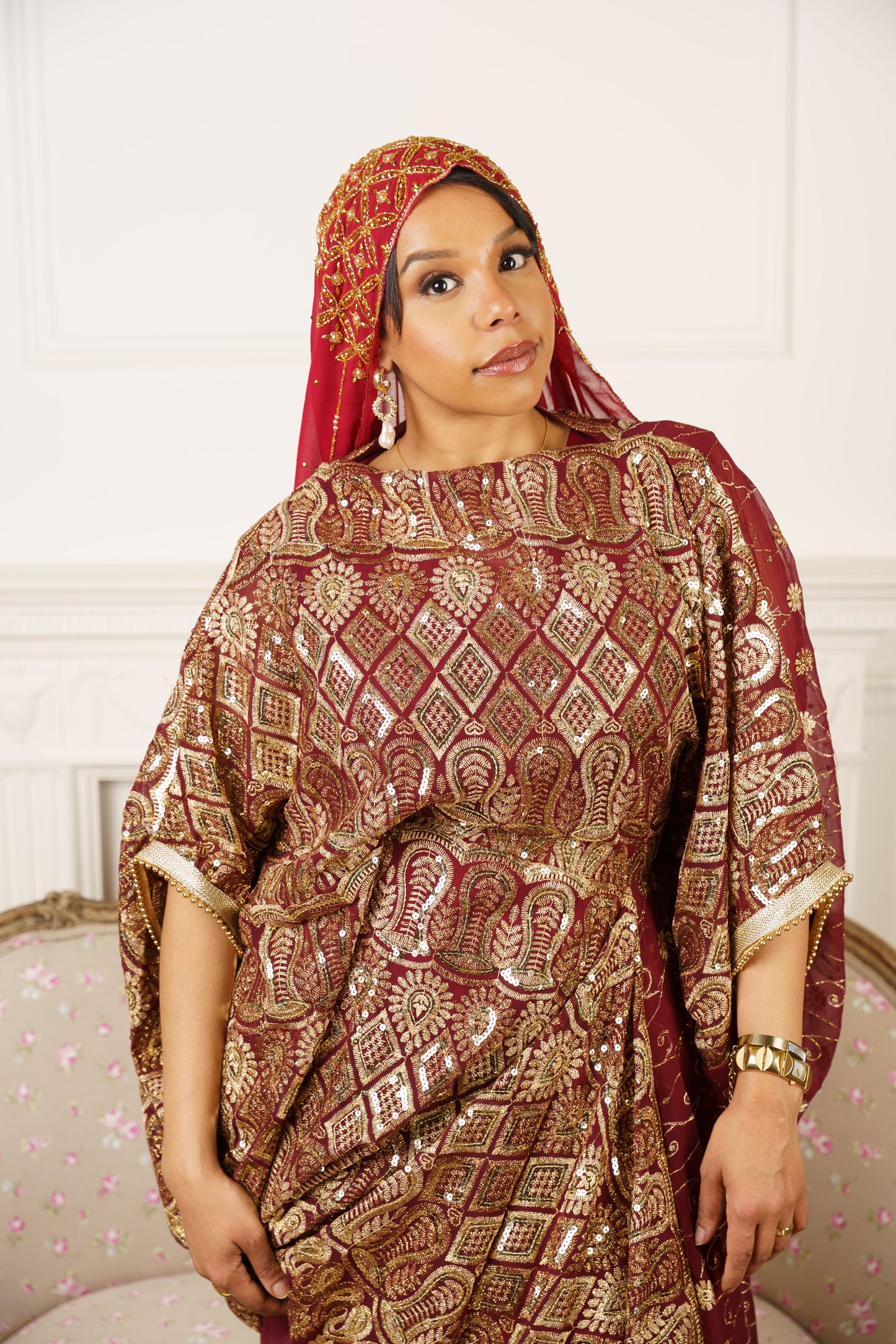 Dirac Saree (Royal Maroon)