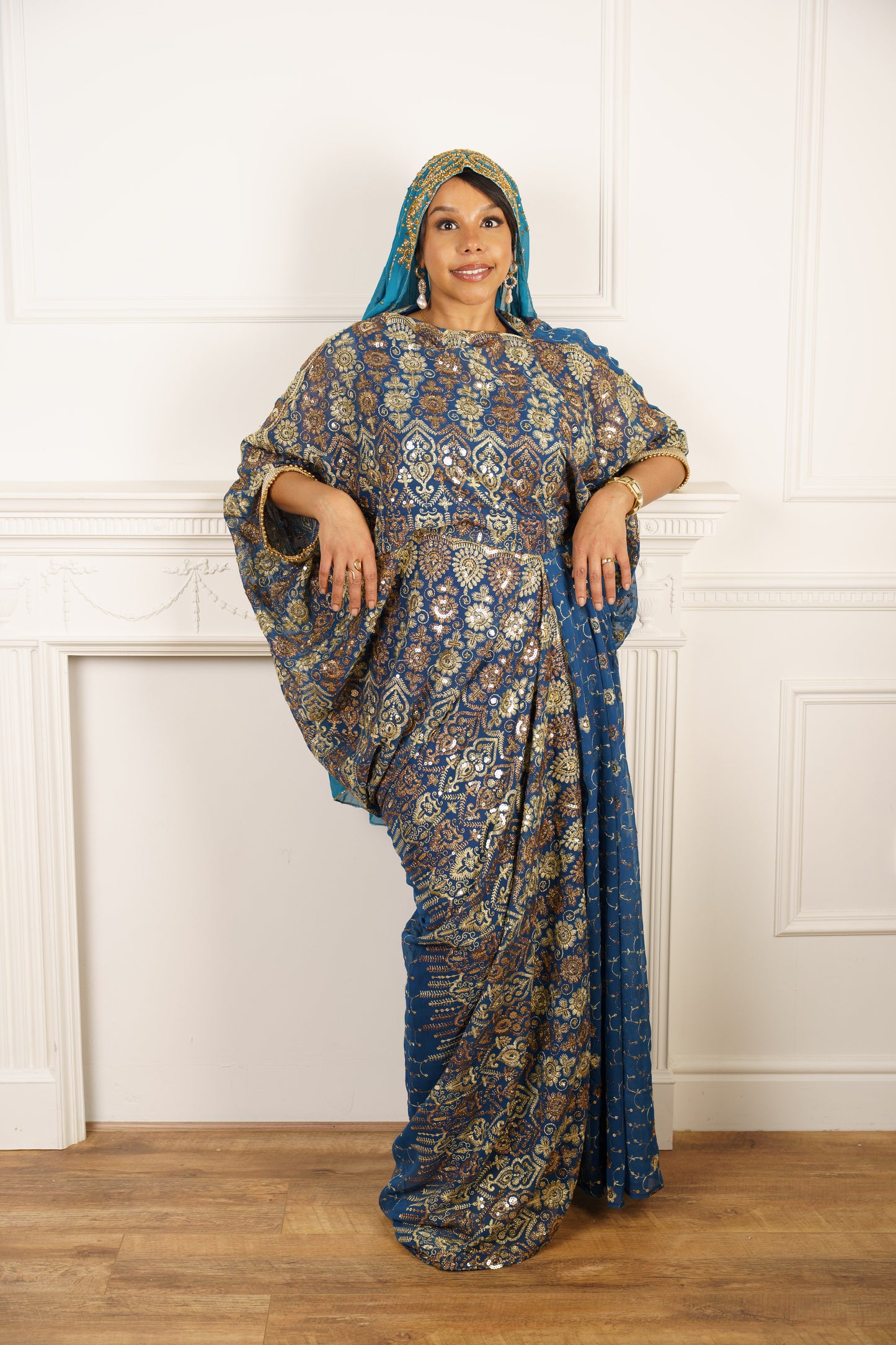 Dirac Saree (Ocean Teal)