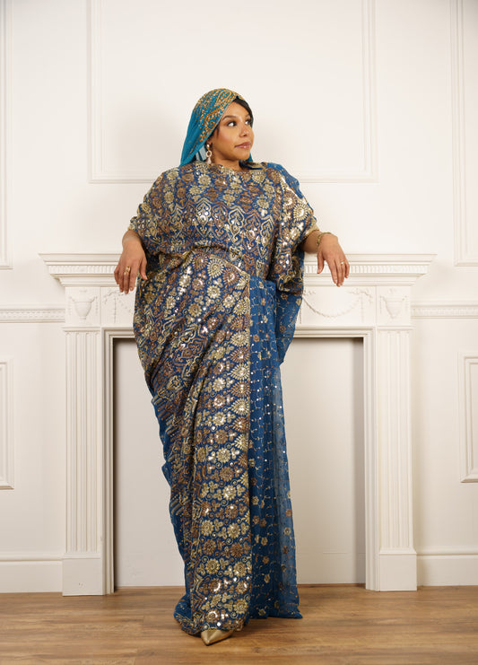 Dirac Saree (Ocean Teal)